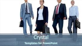  Presentation with partners - Cool new PPT theme with confident business partners walking down backdrop and a ocean colored foreground