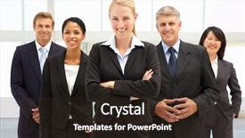  Presentation with confident - Cool new presentation theme with confident business people backdrop and a wine colored foreground