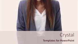  Presentation with forward - Slide deck with confident business woman comes forward background and a lemonade colored foreground