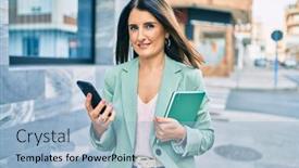  Presentation with elegant - Presentation theme consisting of confident-business-woman-wearing-elegant background and a light blue colored foreground