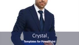  Presentation with navy blue - Colorful slides enhanced with confident-businessman-in-navy-blue backdrop and a navy blue colored foreground