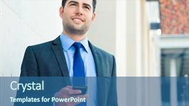  Presentation with confident - Slides having confident businessman or manager talk background and a  colored foreground