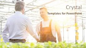  Presentation with shaking hands - Cool new PPT theme with confident-businessman-shaking-hands backdrop and a cream colored foreground