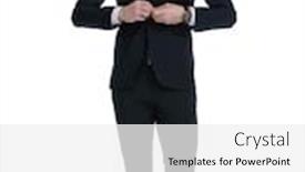  Presentation with stepping - Presentation theme consisting of confident-businessman-unbuttoning-jacket background and a white colored foreground