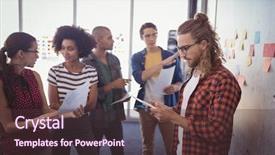  Presentation with tablets wood table tablet white - Amazing slide deck having confident businessman using digital tablet backdrop and a tawny brown colored foreground