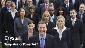  Presentation with team - Beautiful slides featuring confident businessman with multiethnic team backdrop and a dark gray colored foreground