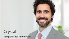  Presentation with motivation ball hill businessman - Amazing theme having confident businessman backdrop and a light gray colored foreground