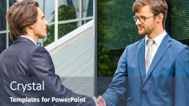  Presentation with financial markets - Amazing presentation theme having confident-businesspersons-in-formal-wear backdrop and a ocean colored foreground