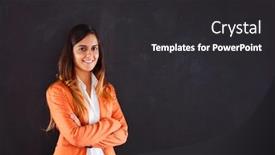  Presentation with next - Slide set with confident-businesswoman-next background and a dark gray colored foreground