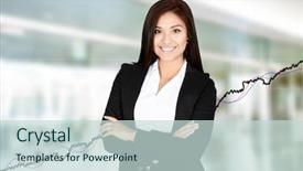  Presentation with online stock market - Beautiful PPT layouts featuring confident businesswoman who is working backdrop and a  colored foreground