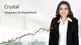  Presentation with stock market risk - PPT layouts consisting of confident businesswoman who is working background and a  colored foreground