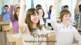  Presentation with diverse elementary students in classroom - PPT layouts with confident child - group of students background and a  colored foreground