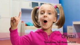  Presentation with it´s a girl - Cool new presentation with confident child - little girl points her finger backdrop and a  colored foreground