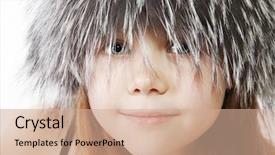  Presentation with farewell girl - Theme having confident child - portrait of charming girl background and a coral colored foreground