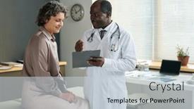  Presentation with medical - Presentation theme with confident-clinician-with-medical-document background and a lemonade colored foreground