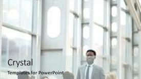  Presentation with speaker - Amazing PPT layouts having confident co-workers listening to report of speaker backdrop and a soft green colored foreground