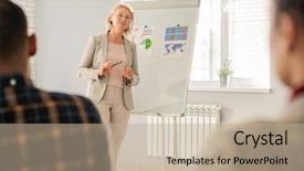  Presentation with mentoring business motivation coaching success - Slide deck featuring confident coach in elegant beige background and a mint green colored foreground