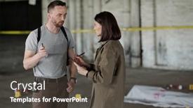  Presentation with inspector - Slide set having confident-detective-inspector-or-policeman background and a dark gray colored foreground