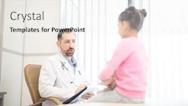  Presentation with medicare - Presentation design enhanced with confident-doctor-consulting-one background and a sky blue colored foreground