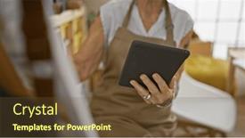  Presentation with art - PPT layouts featuring confident-elderly-artist and a tawny brown colored foreground