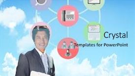  Presentation with estate - Cool new presentation with confident estate agent standing at front door with clipboard against blue sky backdrop and a arctic colored foreground