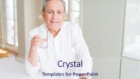  Presentation with senior smart home - Cool new slide deck with confident expression on smart backdrop and a sky blue colored foreground