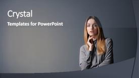  Presentation with dark grey - Slides having confident fashion - beautiful young woman in grey background and a gray colored foreground