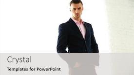  Presentation with black man fashion - Presentation design enhanced with confident fashion man standing over white background background and a light gray colored foreground