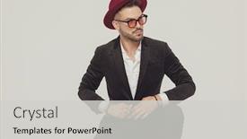  Presentation with fashion - Theme with confident-fashion-model-adjusting background and a light gray colored foreground