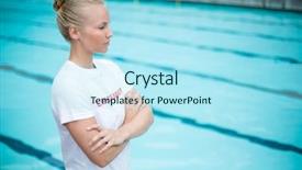  Presentation with lifeguard - Cool new theme with confident female lifeguard standing backdrop and a arctic colored foreground
