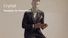  Presentation with holding hands - Beautiful slide set featuring confident-groom-holding-hands-together backdrop and a coral colored foreground