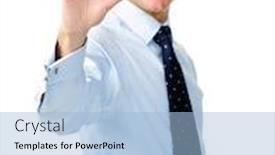  Presentation with confident - PPT theme having confident-happy-businessman-shows background and a light blue colored foreground