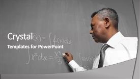  Presentation with math teacher - Amazing theme having confident indian teacher writing math formulas on blackboard backdrop and a gray colored foreground