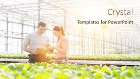  Presentation with nursery plant - Colorful theme enhanced with confident-male-and-female-botanists backdrop and a cream colored foreground