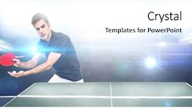  Presentation with table tennis - Theme having confident male athlete playing table tennis background and a white colored foreground