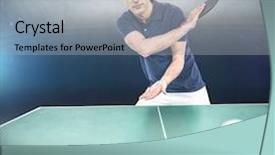  Presentation with table tennis - Colorful slide deck enhanced with confident male athlete playing table tennis backdrop and a light gray colored foreground