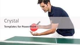  Presentation with table tennis - Amazing theme having confident male athlete playing table tennis on white background backdrop and a white colored foreground