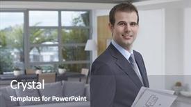  Presentation with wind energy close up portrait - PPT theme consisting of confident male estate agent background and a gray colored foreground