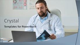  Presentation with lab coat - PPT theme enhanced with confident-male-general-practitioner background and a light blue colored foreground
