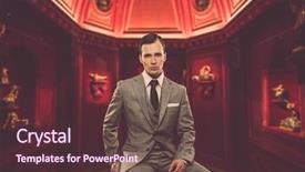  Presentation with red grey - Presentation featuring confident man in classic grey background and a tawny brown colored foreground