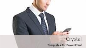  Presentation with confident - Beautiful slide deck featuring confident-man-in-formalwear-businessman backdrop and a light gray colored foreground