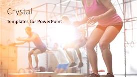  Presentation with barbell - Colorful PPT theme enhanced with confident man lifting barbell in gym backdrop and a lemonade colored foreground