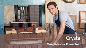  Presentation with pulp paper industry - Slides enhanced with confident man using paper background and a violet colored foreground