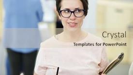  Presentation with new ideas - PPT layouts with confident manager in eyeglasses taking part in discussion of new creative ideas background and a lemonade colored foreground