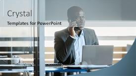  Presentation with confident - Presentation consisting of confident-mature-boss-in-formalwear background and a light gray colored foreground