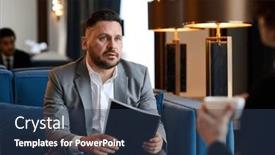  Presentation with lounge - Slides having confident-mature-businessman-in-grey background and a  colored foreground