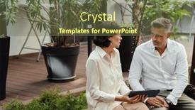  Presentation with digital project - Presentation enhanced with confident-mature-colleagues-in-formal and a  colored foreground