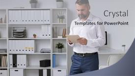  Presentation with scrolling - PPT layouts consisting of confident-mature-entrepreneur-scrolling background and a light gray colored foreground