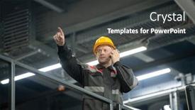  Presentation with polymer - Amazing slide set having confident-mature-foreman-with-hardhat backdrop and a dark gray colored foreground