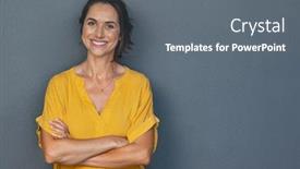  Presentation with confident - Cool new slides with confident-mature-woman-with-crossed backdrop and a gray colored foreground